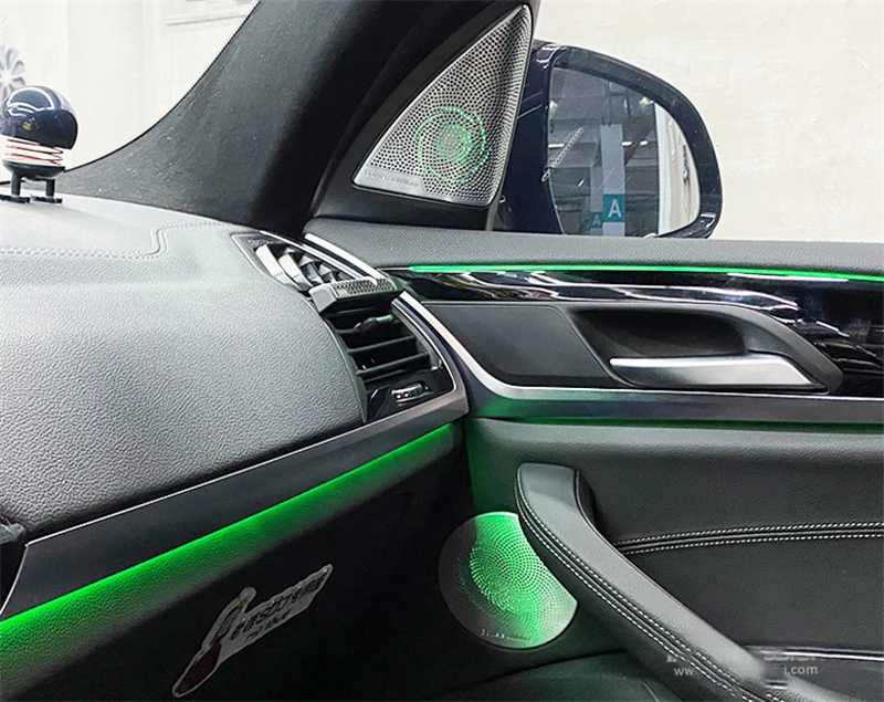 Car Speakers 3D Rotating Tweeter Subwoofers Colorful Ambient Light Speakers Atmosphere Lights Cover For BMW X3 G01