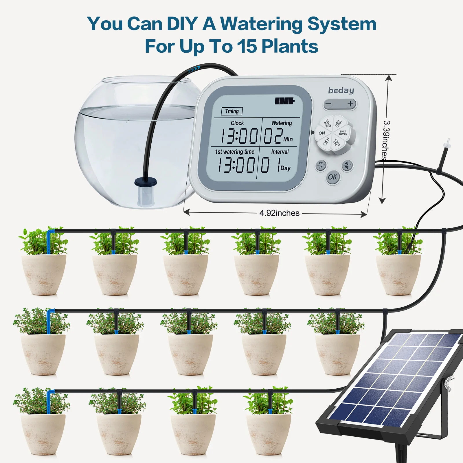 Home garden intelligent water supply system Automatic watering system can be timed to water a large number of plants