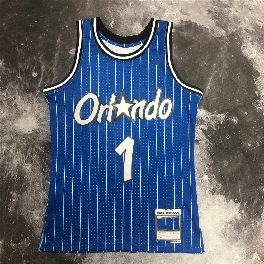 High Quality Heat Press Retro Orlando Team  Magic Uniform Custom Name Mcgrady Fultz Anthony  Hardaway Basketball Jersey