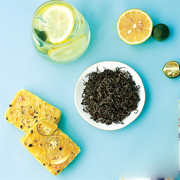 Customized Freeze-dried Kumquat Lemon Fruit Tea Block Private Label High VC Beautiful Fruit Lime Lemon Passion Fruit Cube Tea