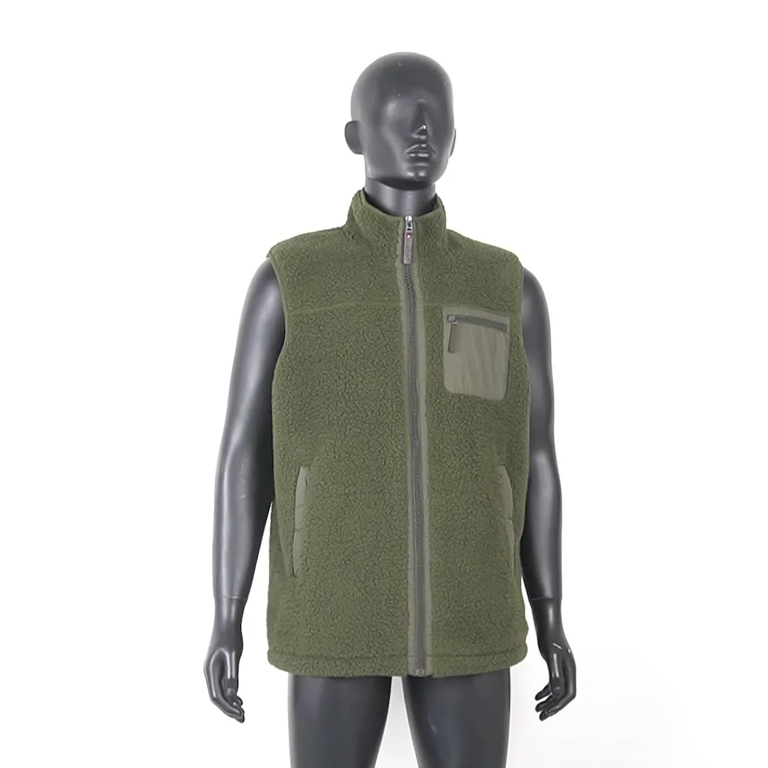 
Super Warm Plush Sherpapolar Fabric Full Zip Vest 