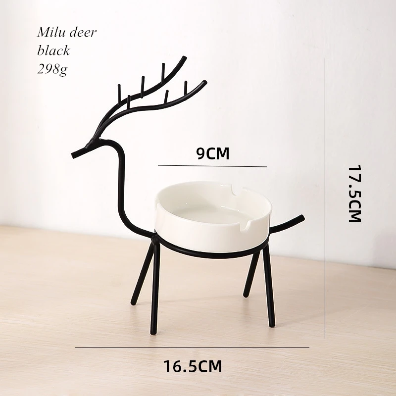 
Nordic Style Ins Light Luxury Gold Cartoon Elk Shape Ashtray Exquisite Ornament Table Top 