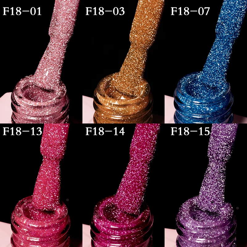Vendeeni 15 Color Reflective Gel Free Sample Soak Off Sparkly Shiny Nail Supplies Private Label UV Gel Nail Polish