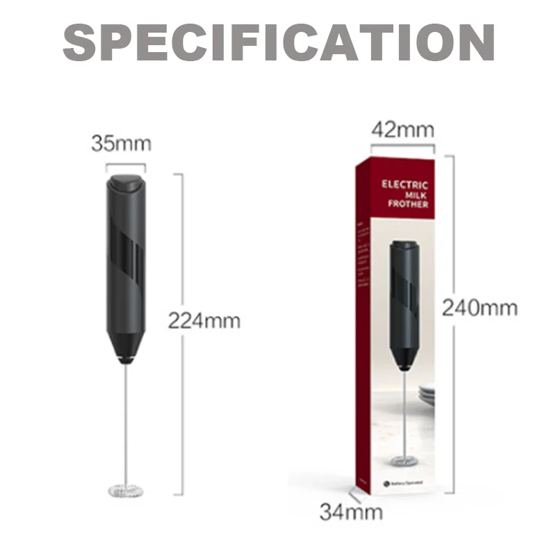 Популярный товар, в наличии, с логотипом на заказ, из нержавеющей стали 304 ABS, Электрический мини-молочный взбиватель, венчик для кофе