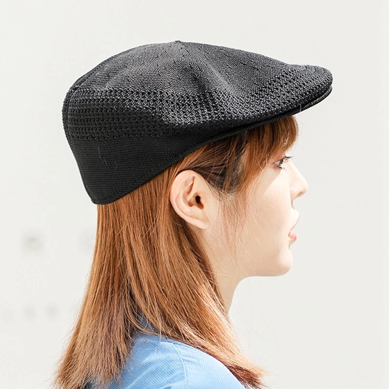 Fashion Retro Summer Thin Classic Painter Hat Trend Mesh Breathable Beret Caps for Women Girls