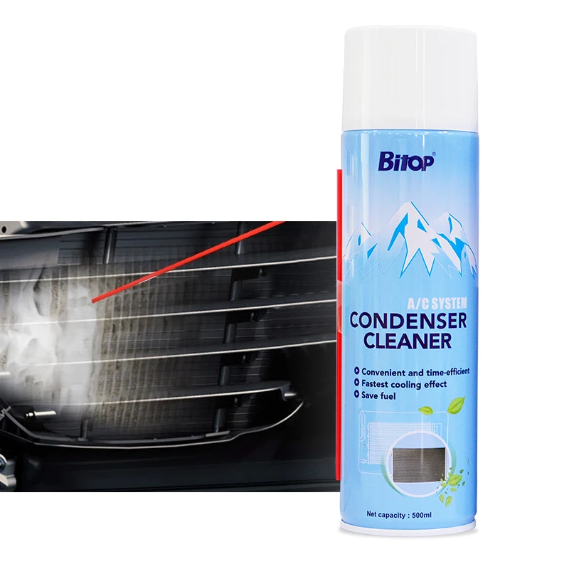 bitop car ac air condenser coil cleaner hvac ac cooling coil cleaner foam spray for air conditioner 500ml