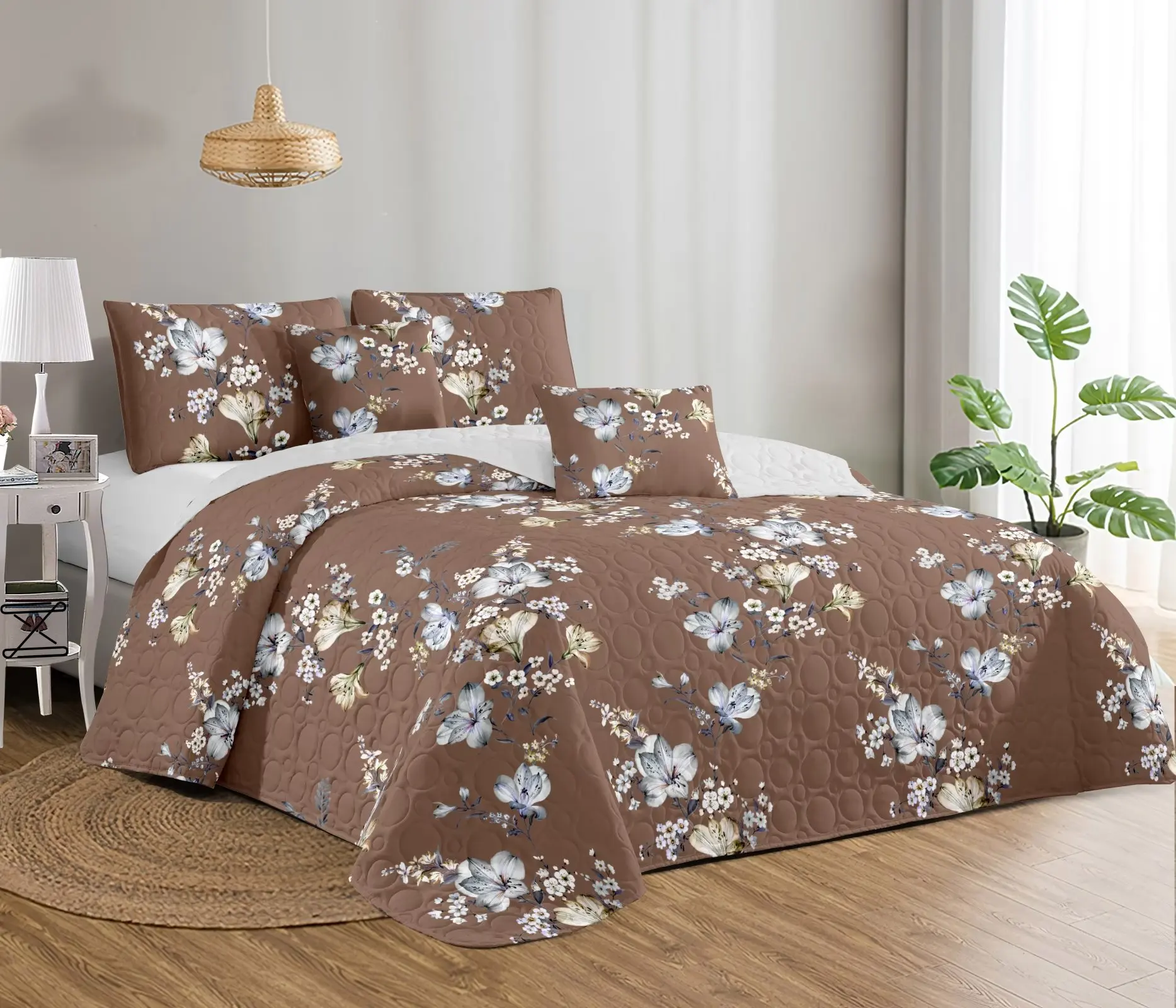 Solid/Printed Bedspread Quilt Coverlet Bedding Quilt Bedspread Sets for Home Hotel