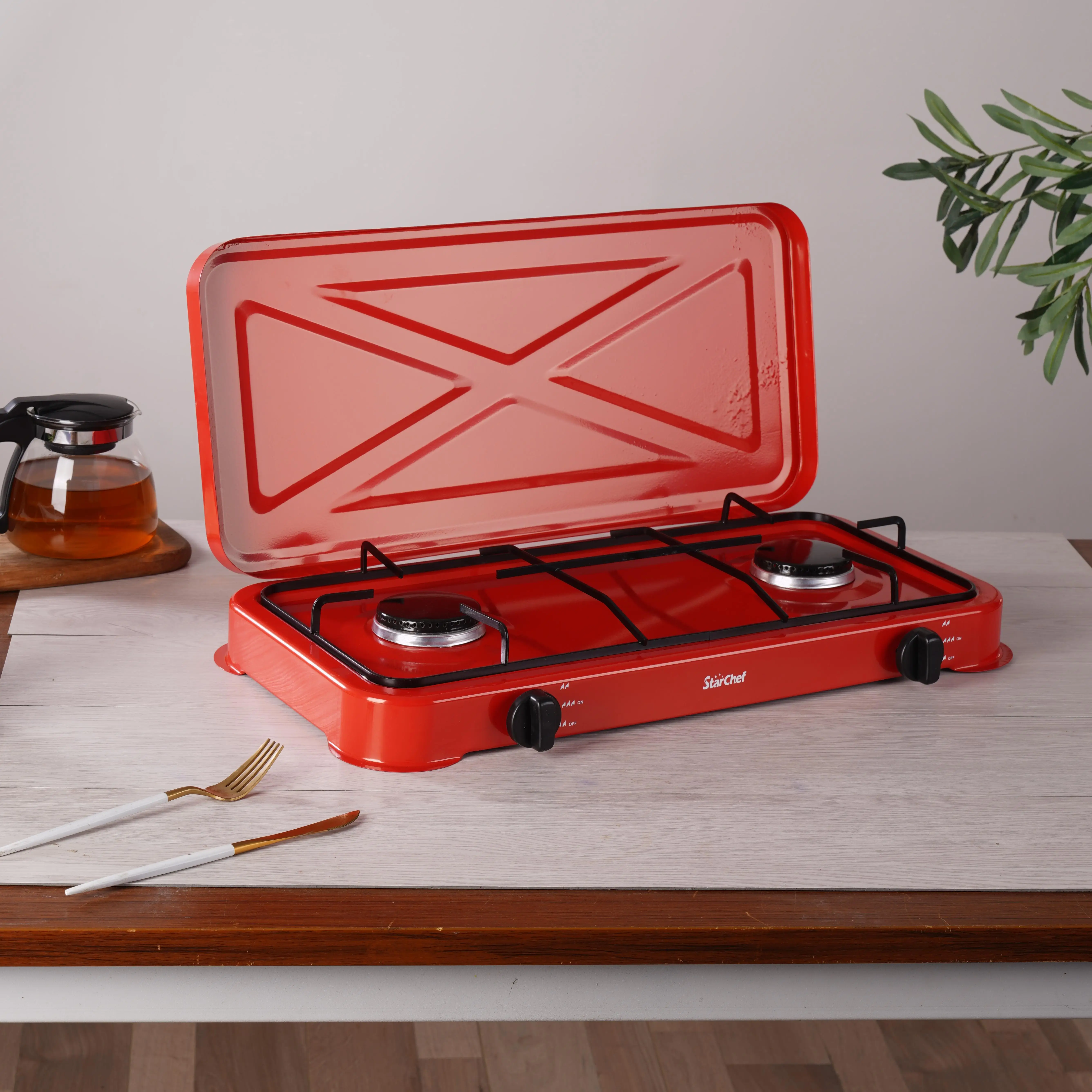 Wholesale Custom Easy Installment 2 Burners Household Gas Stove With Lid