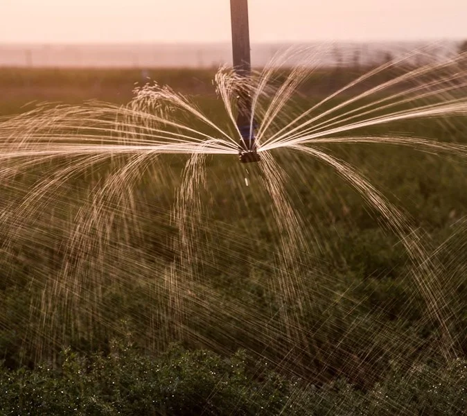A spray irrigation machine with cross frame control system, high transmission accuracy, and error prevention Aqualine