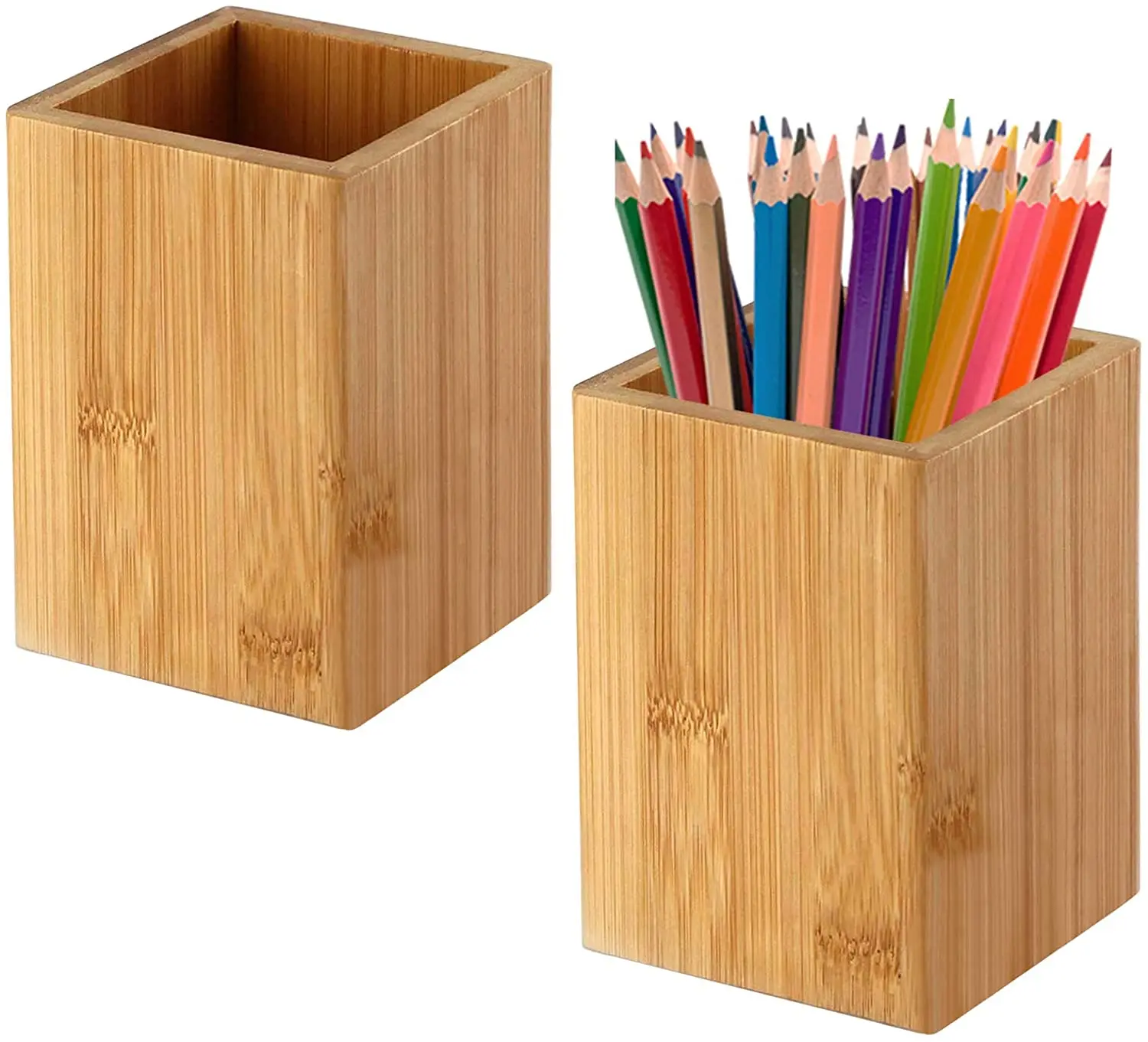 2 шт./упаковка, деревянный Настольный держатель для карандашей