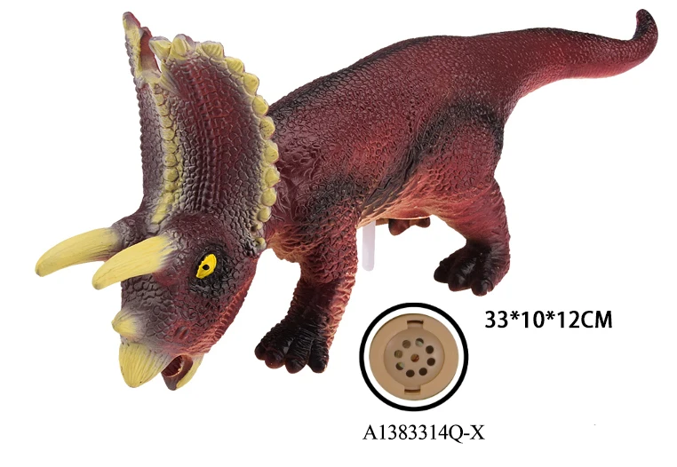 26 Inch theme jumbo dinosaur park gift realistic vinyl animal stuffed plastic kid dinosaur toy with cotton and IC