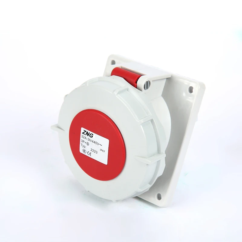 Heavy Duty IP67 Waterproof 440V 3P+E 4 Pin 32A Industrial Reefer Container Electrical Plug Socket