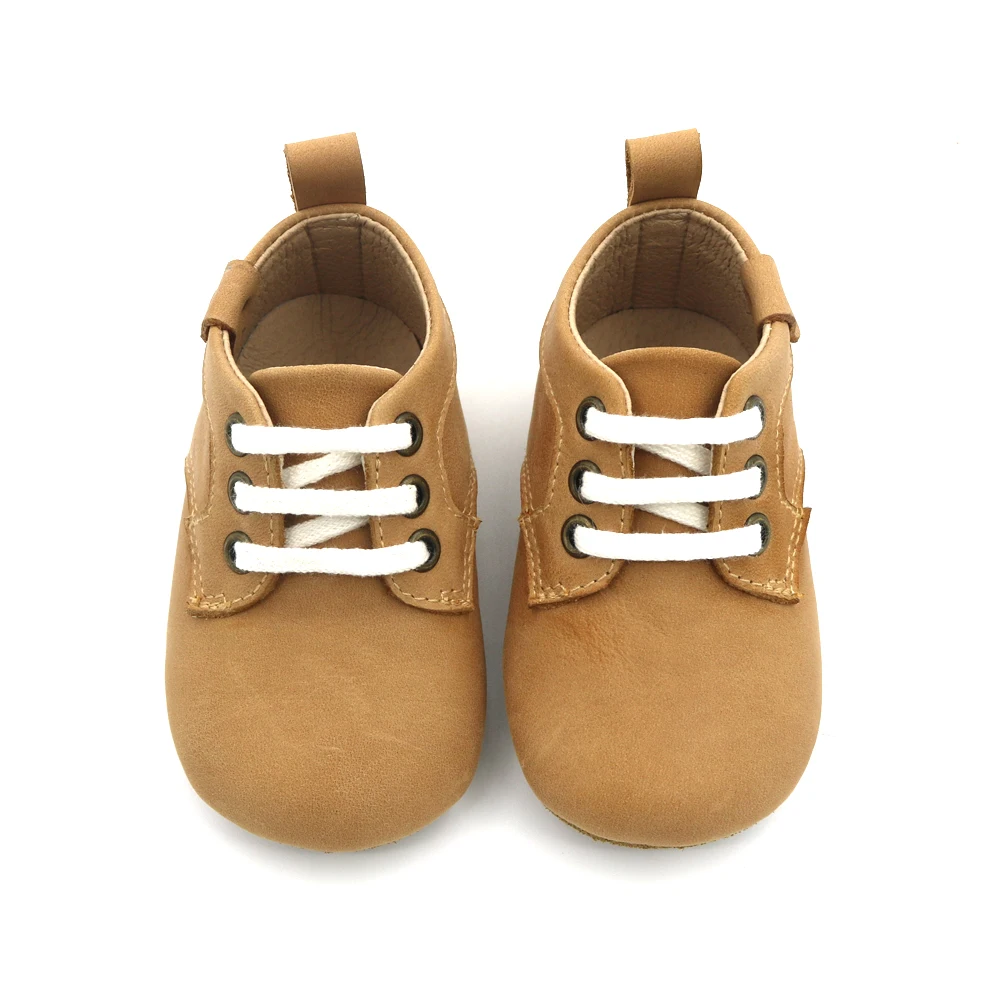 Newborn Baby Boys Soft Suede Outsole Super Fabric Insole Infant Wax Leather Willow Shoes