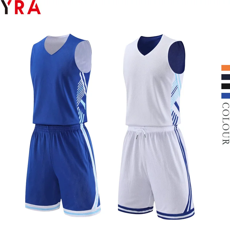 double side wearing jersey basketball wear reversible jerseys custom team logo number 100% polyester quick dry training jersey
