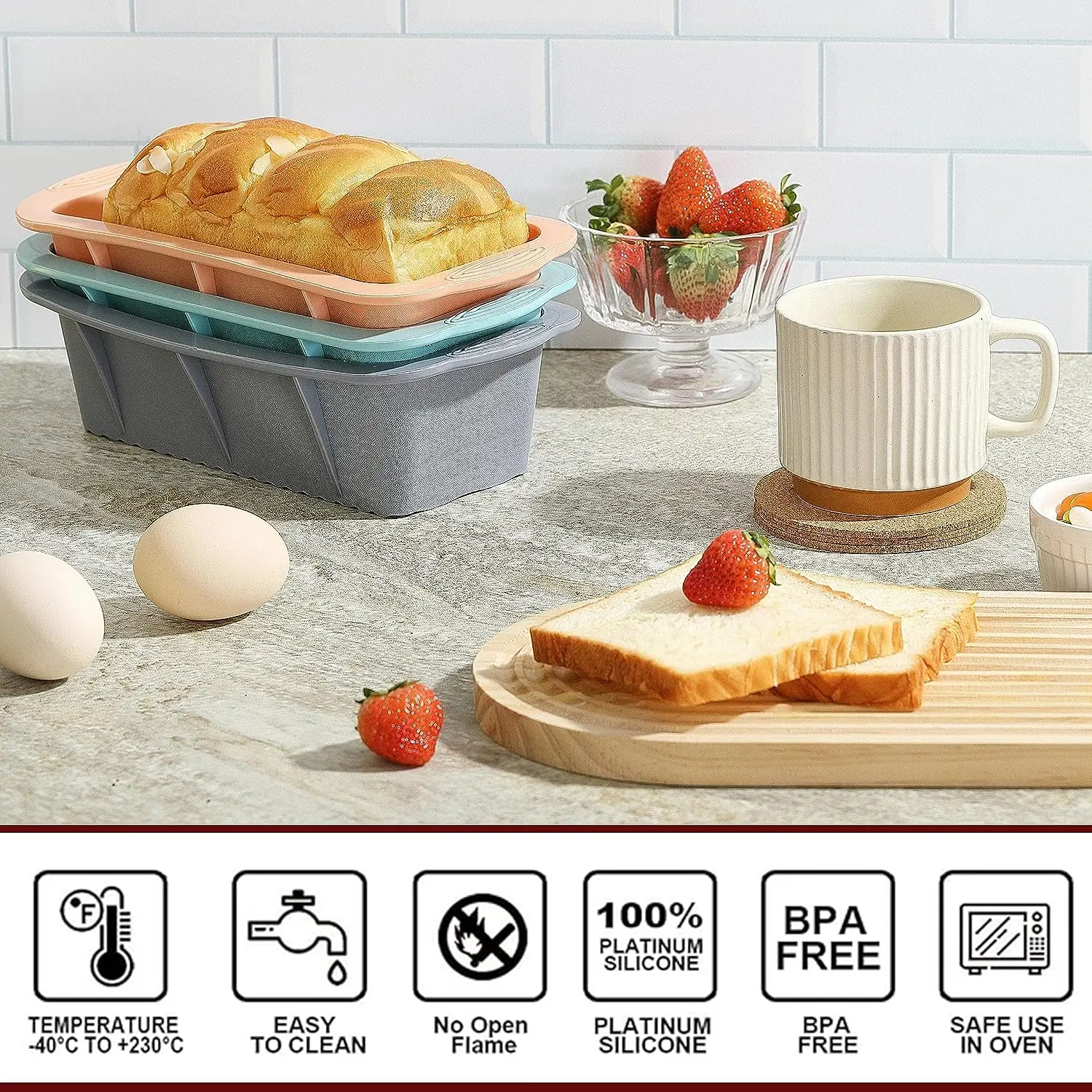 Silicone non-stick and BPA-free baking tools silicone cake molds bread toast molds kitchen tools suitable for making cakes