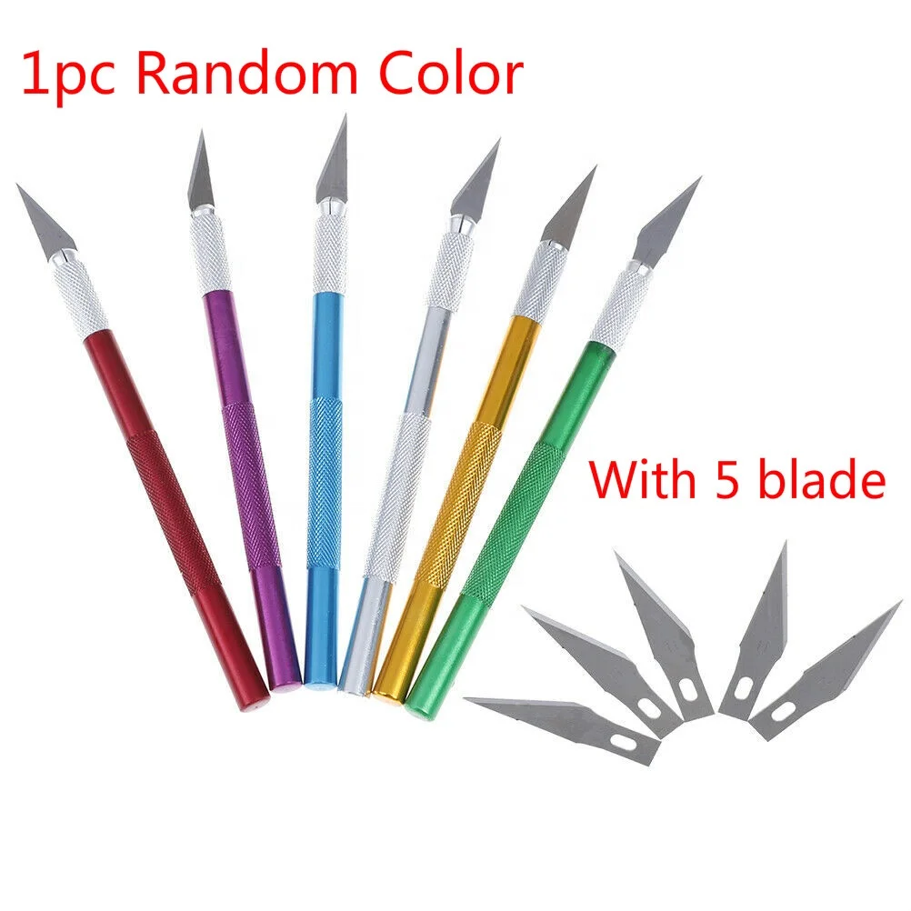 Алюминиевый резьбовой инструмент AK для выпечки и 5 шт. лезвий нож фруктов помадки украшения торта резьбы