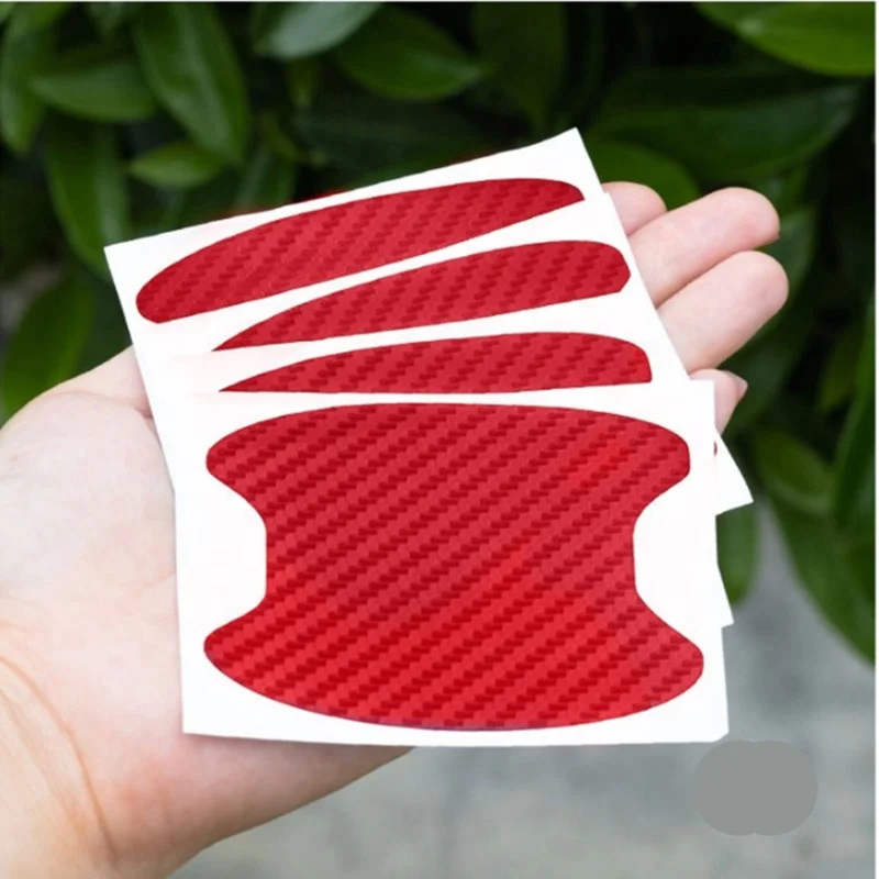Car Door Handle Protection Stickers Decoration Carbon Fiber Scratches Resistant Cover Auto Handle Protection Film