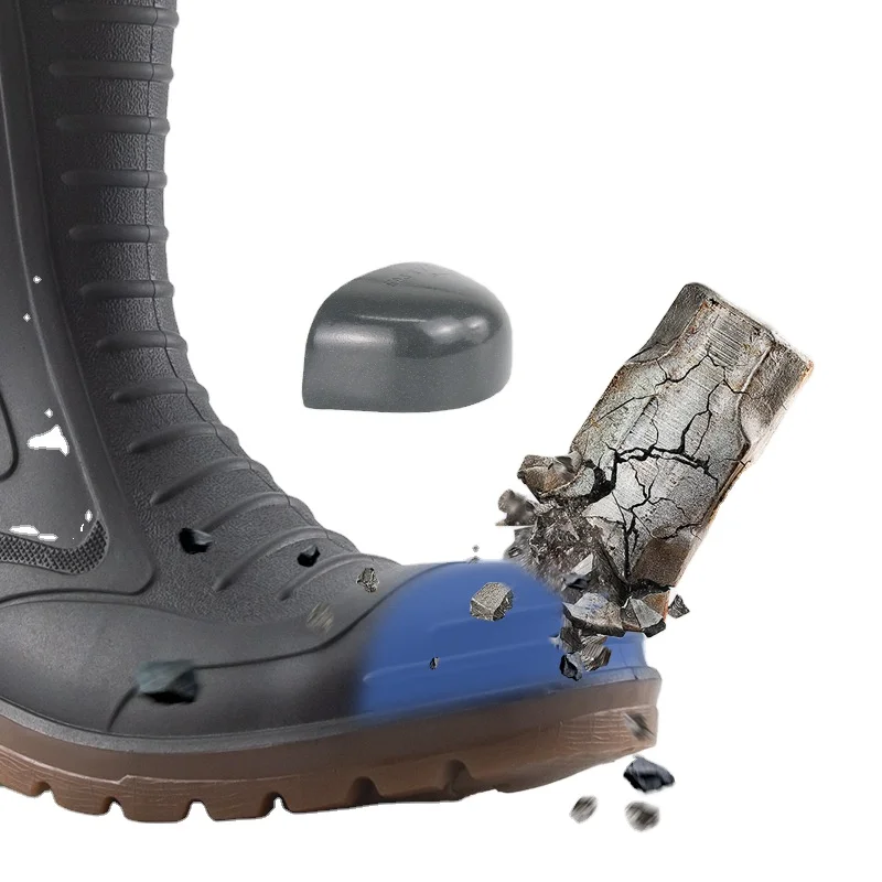 Manufacturer factory custom safety shoes for men steel toe boots Anti smashing slip resistant pvc gumboots