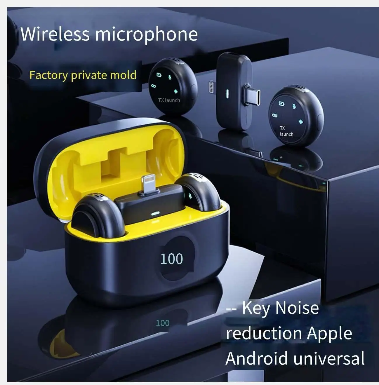 2024 2-in-1 plug and play wireless lavalier microphone with noise cancelling function K31, TikTok portable podcast