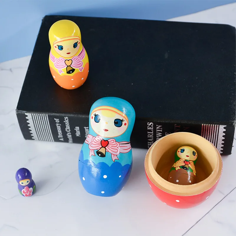 Best Selling Manual Wholesale Customization Matryoshka Wood Russian Doll Cartoon Toy for Gift