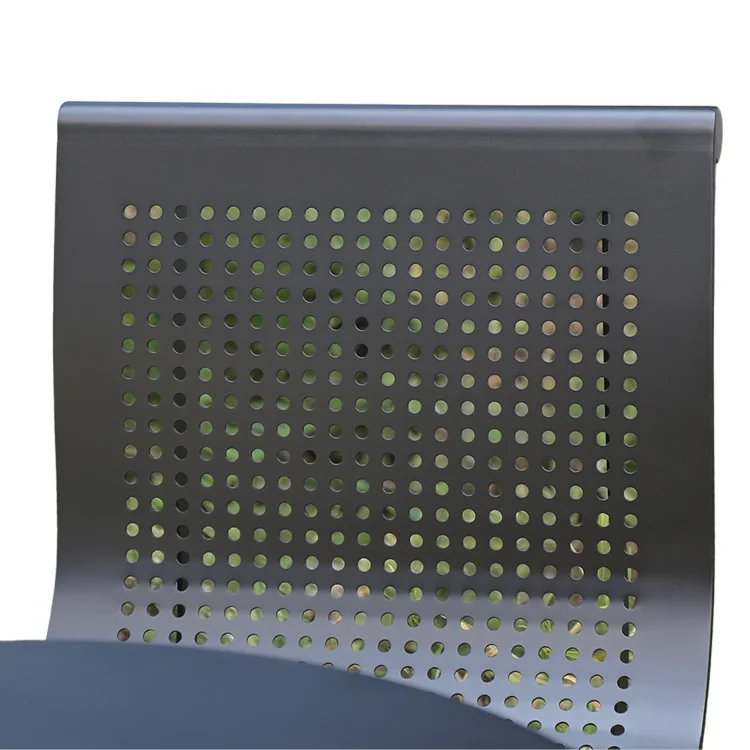 Outdoor commercial perforated metal picnic table with chair set garden furniture steel beer table outside patio coffee table