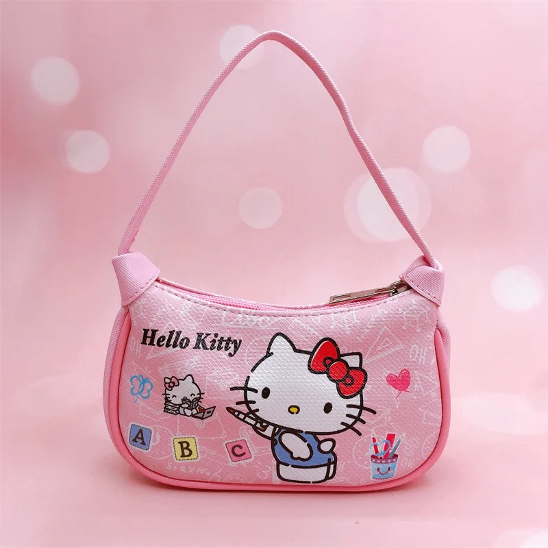 New Arrival Cartoon PU Leather Kuromi Anime Tote Bags Cute Waterproof Sanrioed Hello Kt Cat Anime Kids Girls Coin Purse Handbags