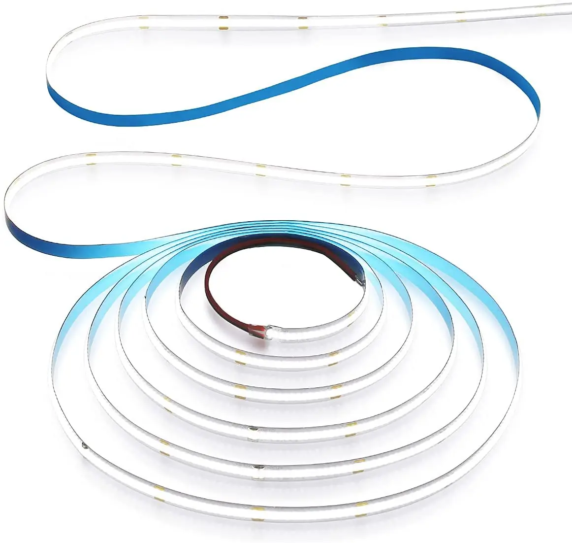 Монолитный блок светодиодов Cct настраиваемый от 2700 к до 6500 к 24 В постоянного тока 576 светодиодов/м двухцветная настраиваемая белая светодиодная лента флип-чип Fcob светодиодная полоса