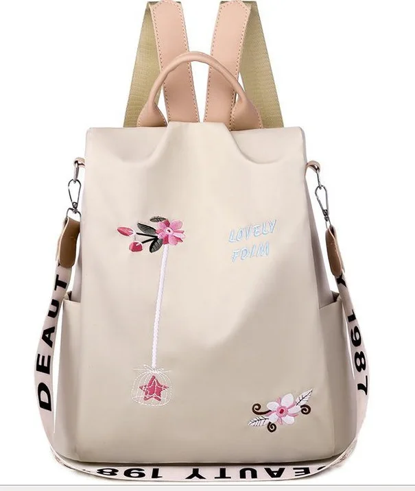 New Design Waterproof Women Ladies student school bags backpacks for college girls casual sports Oxford Backpack With Flower