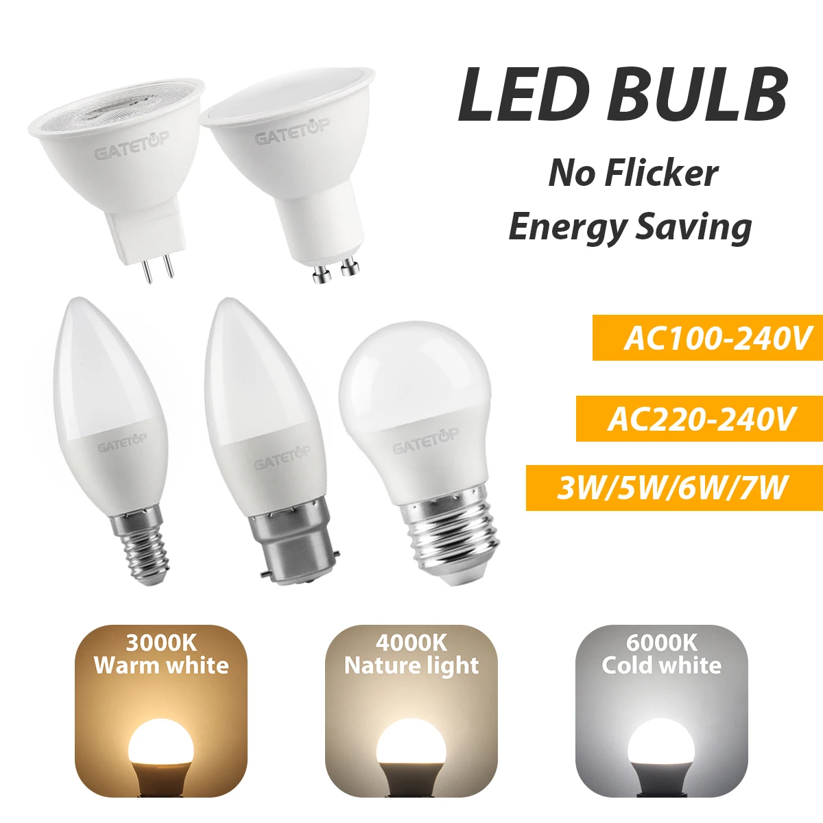 Мини Светодиодная лампа G45 C37 MR16 GU10 AC220-240V основание в E27/B22/E14/GU10/GU5.3 3 Вт теплый белый свет современный дизайн интерьерное освещение