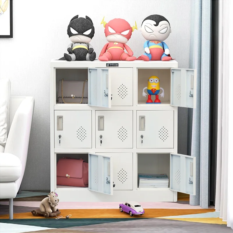 9 door Small Metal Storage Cabinet with Lock storage cabinets metal locker steel tool storage garage furniture mini metal locker