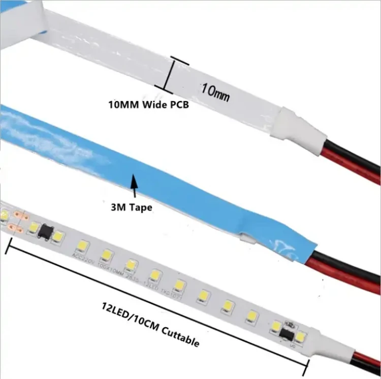 220V 2825 LED strip light 120LEDs/m with IC IP67 Outdoor Waterproof LED Tape smd light 2835 led strip