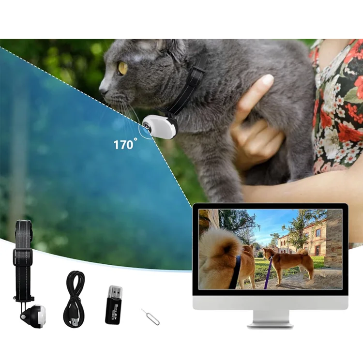 Wholesale Pet Sports Collar Camera Mini Magnetic Thumb Action Camera Pet Outdoor Video Recording Wireless Camera