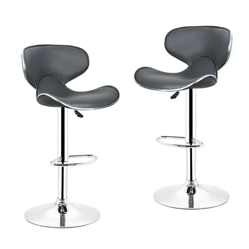Leather Modern Elevated Height Restaurant Home Coffee Shop Office Furniture Metal Chair Bar Stool