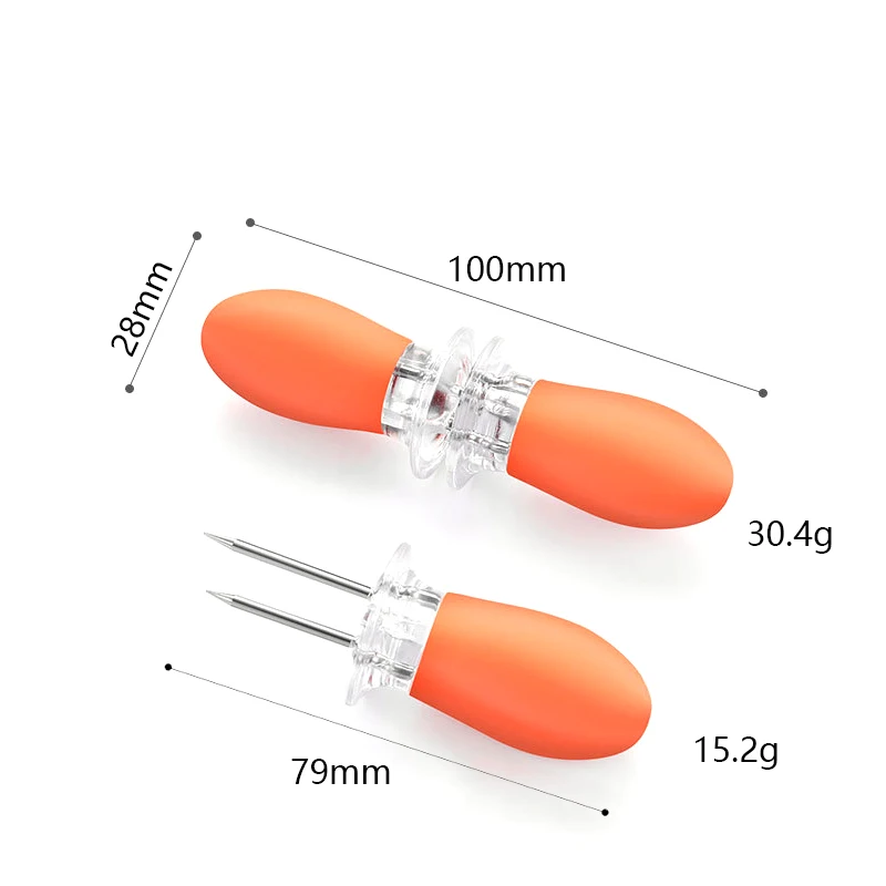 Factory Direct 8 Pack Corn on The Cob Holders,Sweetcorn Double Fork Corn Skewers BBQ Stainless Steel Corn Holders Set