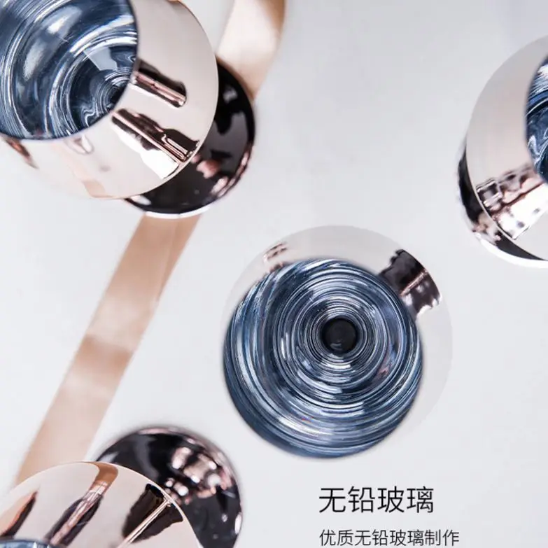 Hand blown cheap high pink stern goblets medieval with good pri