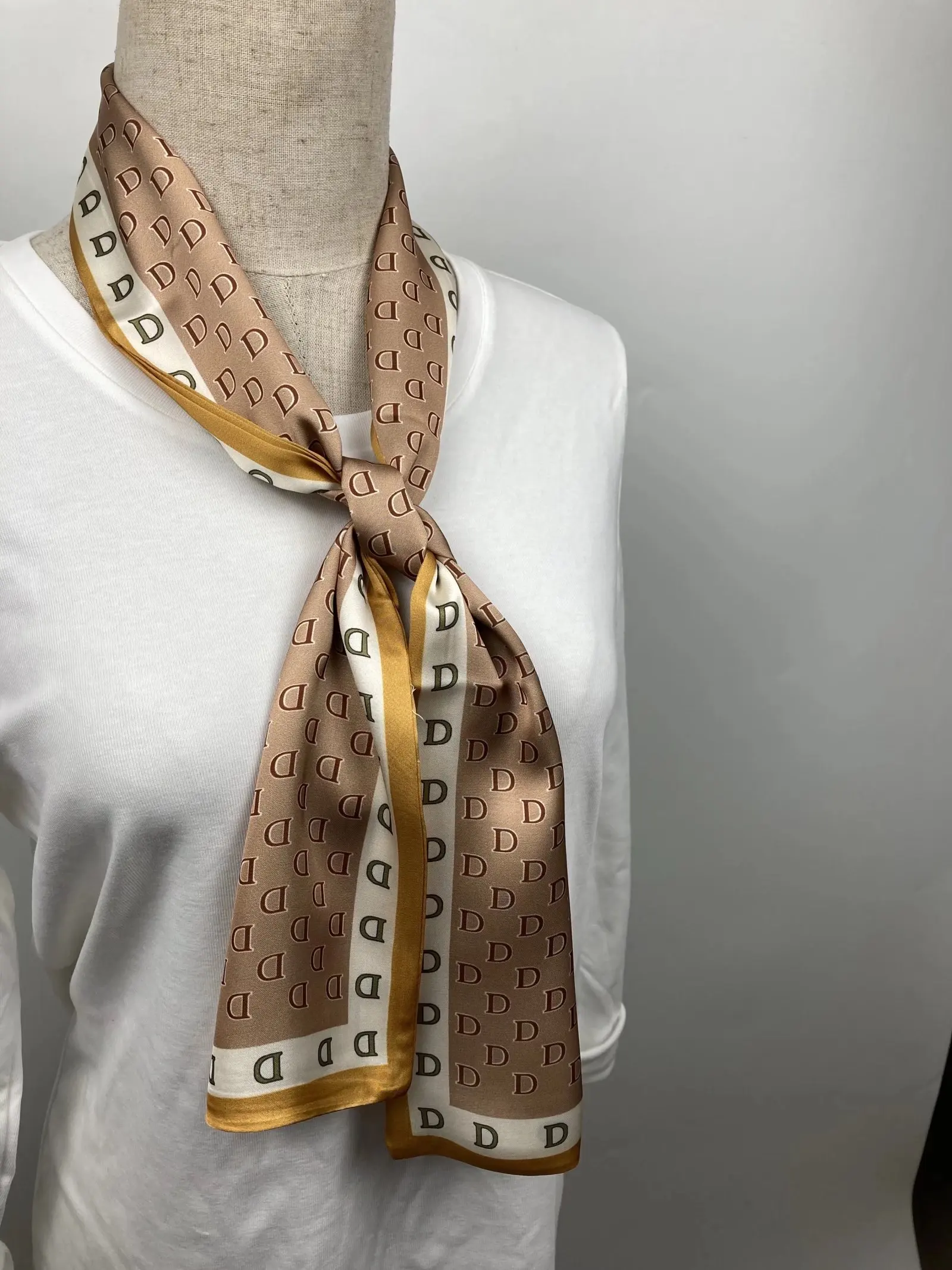 Длинный шелковый шарф, сумка, галстук, женский шейный узкий шарф, повязка на голову, шейный платок, лента, новинка 2022, Принт лошади