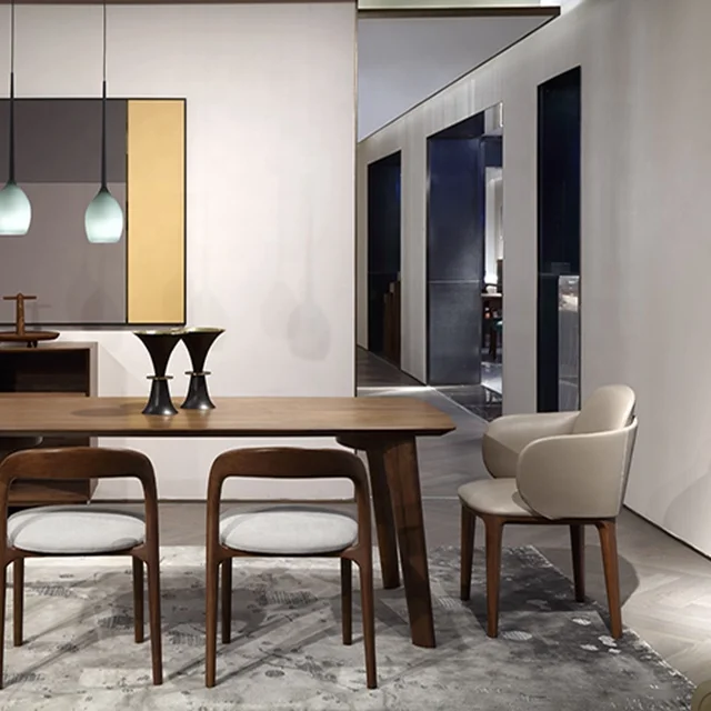 Modern Wooden Armrest Dining Chair For design Furniture