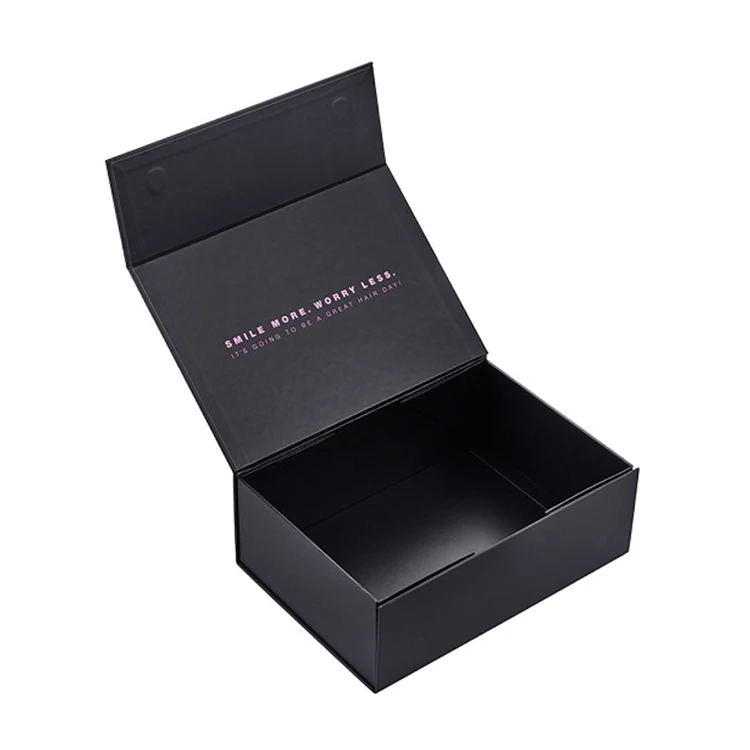 Premium magnetic gift box black matte custom logo grey board rigid packaging boxes