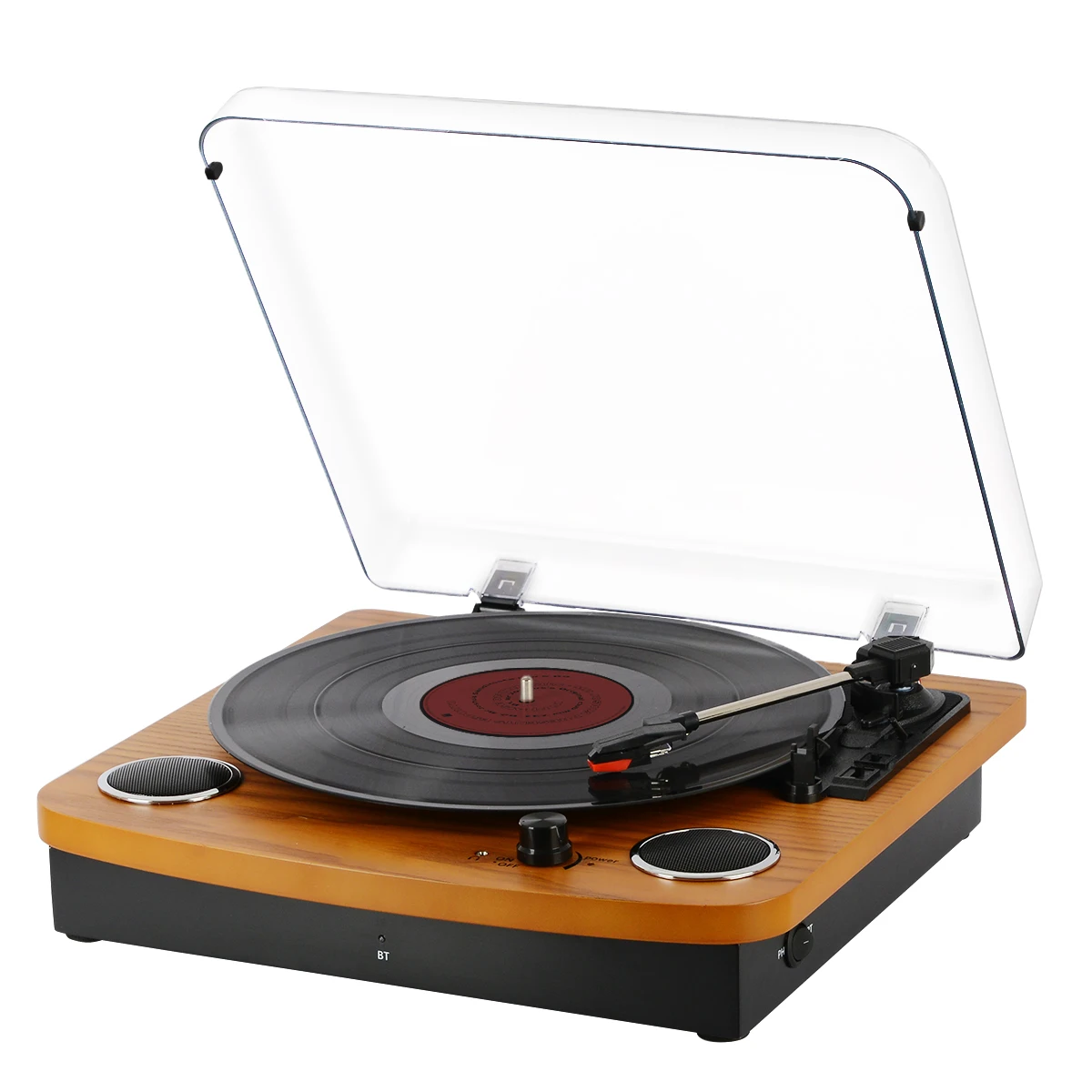 Factory Customized turntable usb lp player fm radio with dual surround stereo speaker
