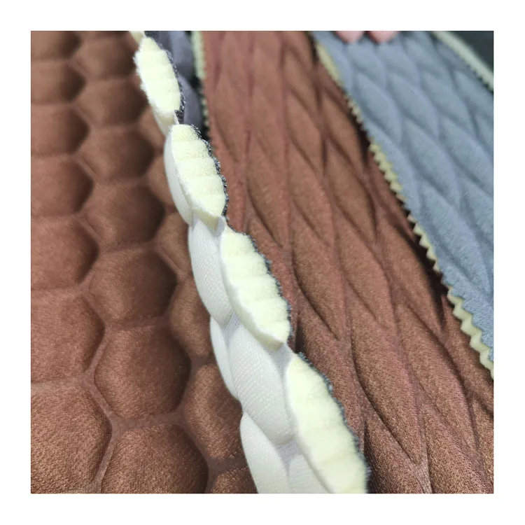 New Style Emboss Diamond embroidery fabric for Car Seat Cover