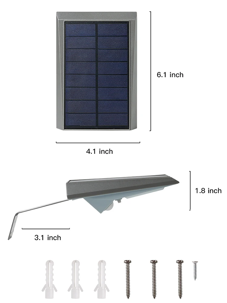 18pcs SMD LED Motion Sensor Solar Panel Solar Wall Garden Lamp