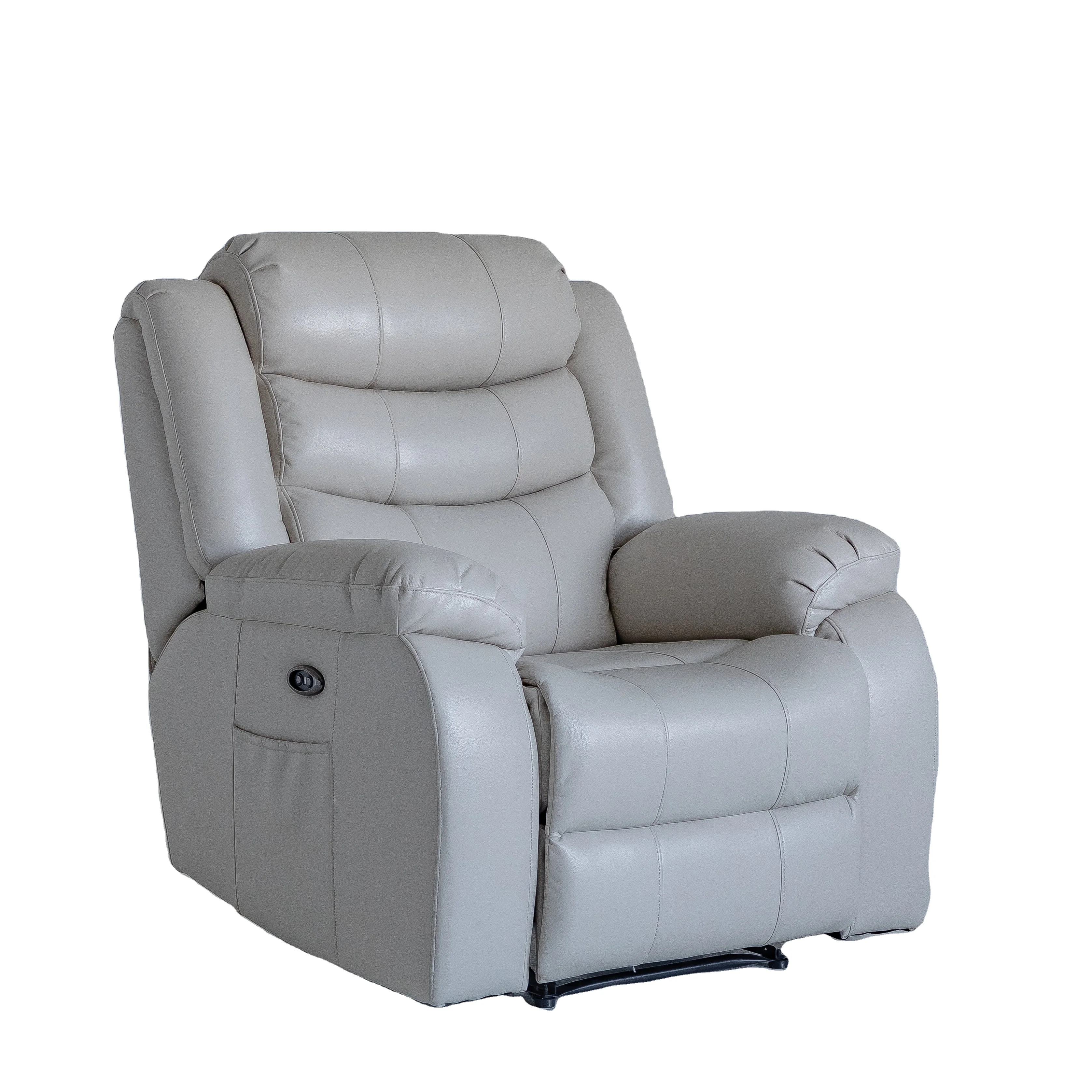 Geeksofa Leather Manual Recliner Sofa Chair Reclinable With Reclining Function And Wide Footrest  For Living Room