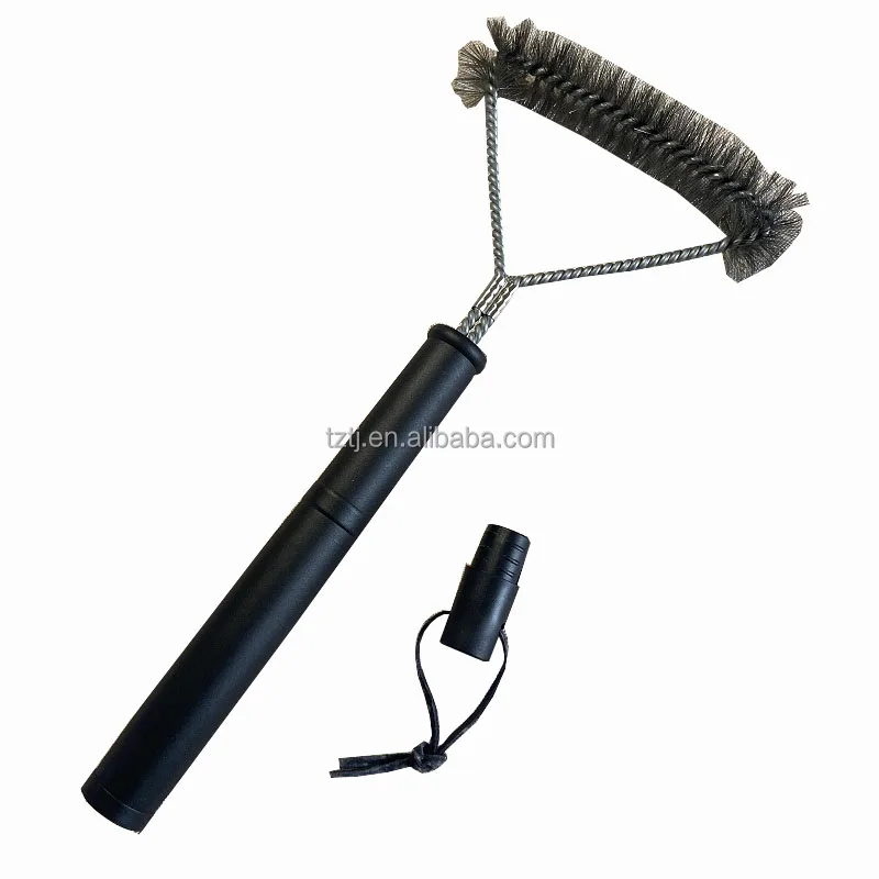 Single-head triangular cleaning brush barbecue brush steel wire small oven cleaning brush