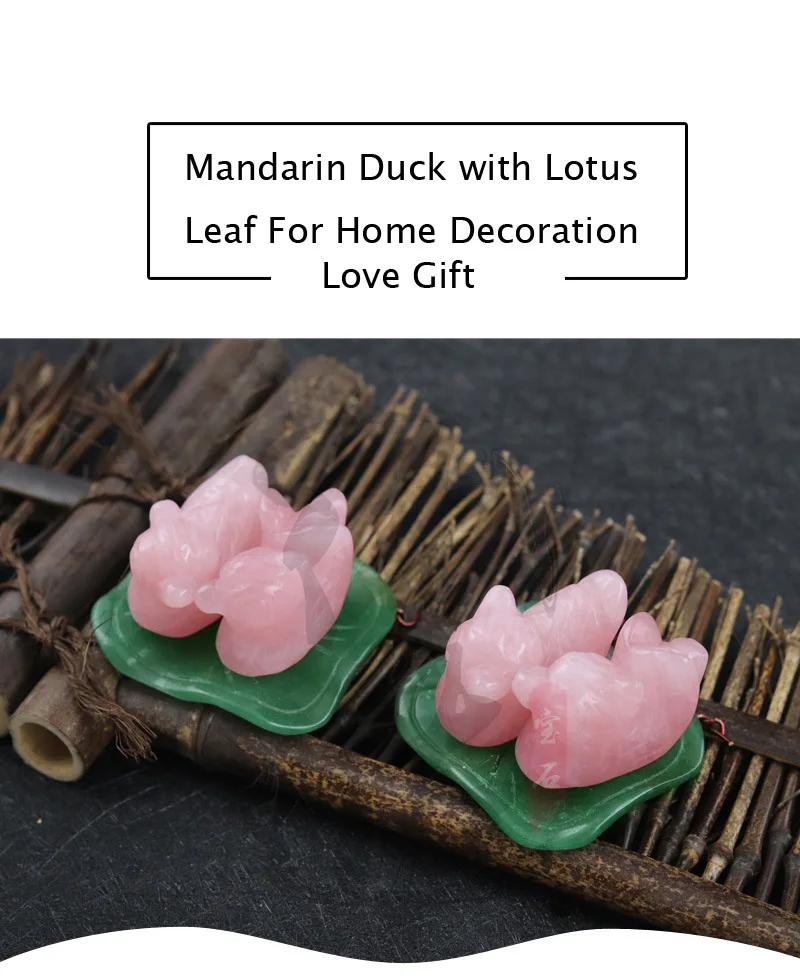 wholesale natural stone crystals healing stones Rose Quartz Crystal mandarin duck Folk Crafts