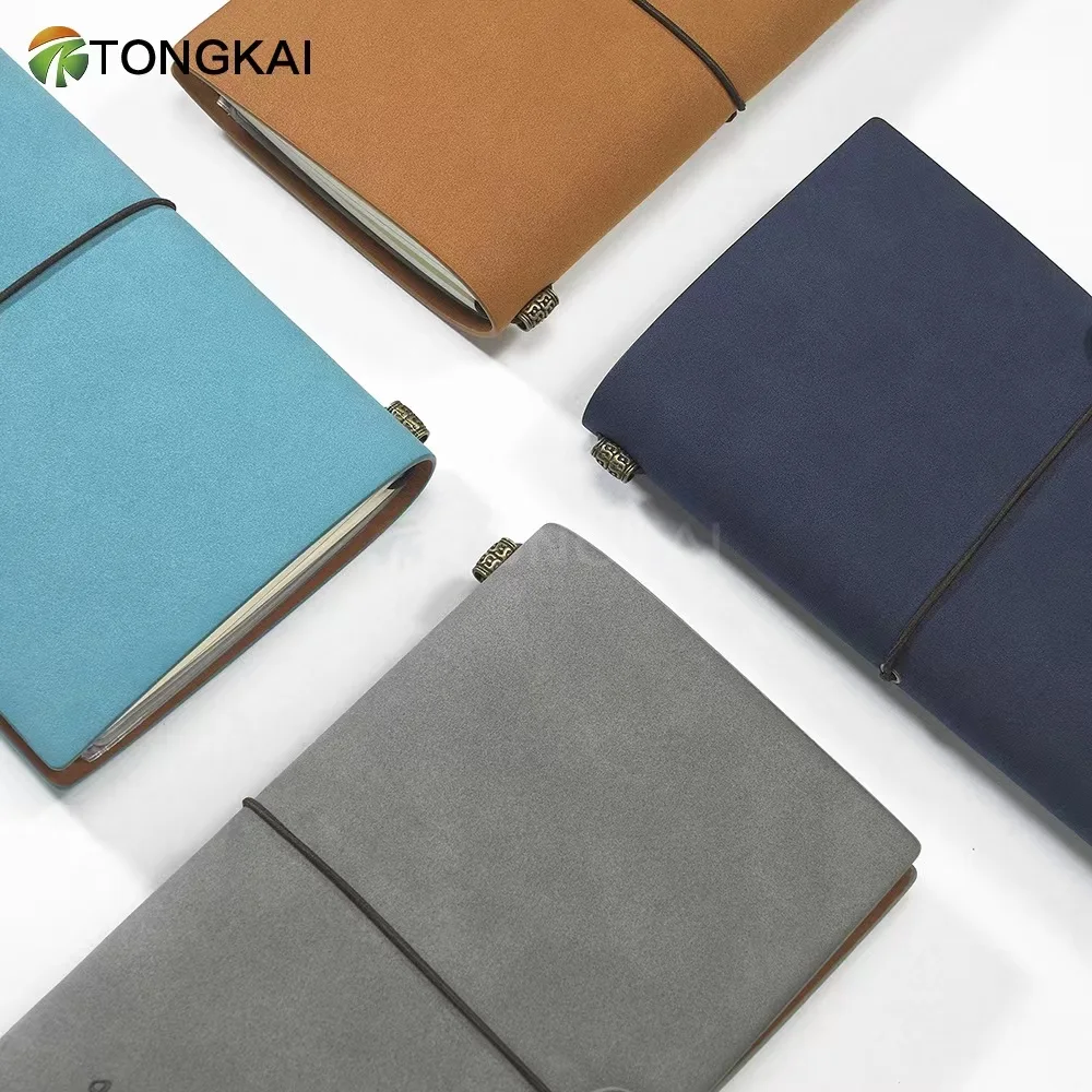 New Premium Quality Design Leather Cover Travel Journal Notebook Mini Notebook Diary Planner With Inside Elastic Closure Pocket