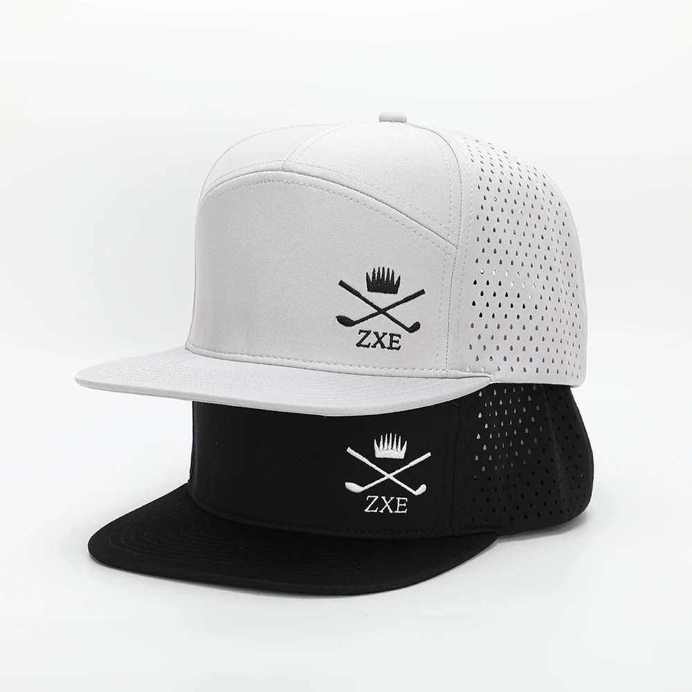 Изготовленный на заказ Высокое качество 7 панель с нашивкой в виде логотипа, в стиле «хип-хоп» можно носить задом наперед Водонепроницаемость перфорированная лазерная резка отверстие бейсбольная кепка, шапка