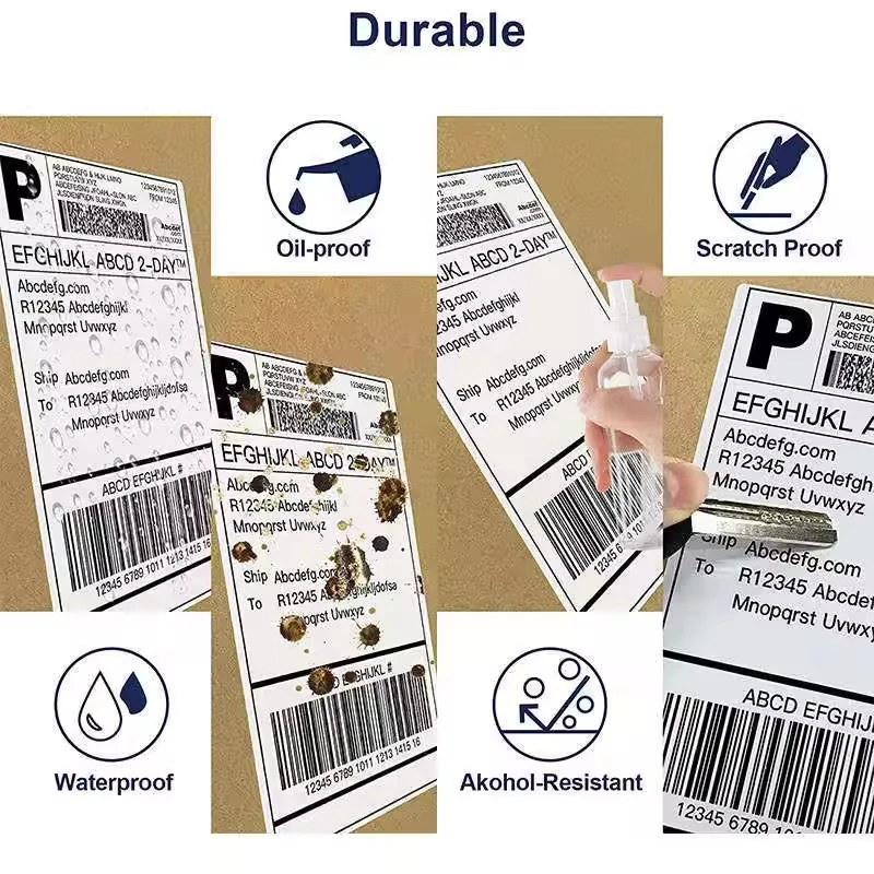 Factory customHigh Quality 4x6 Direct Thermal Address Shipping Labels Printer Compatible 100x150mm Waybill Barcode Sticker Label