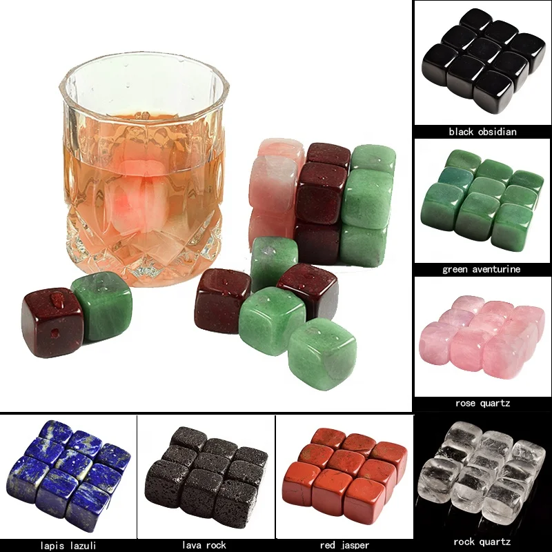 Hot Selling large Whiskey Stone wholesale natural crystal rose quartz ice cube stone