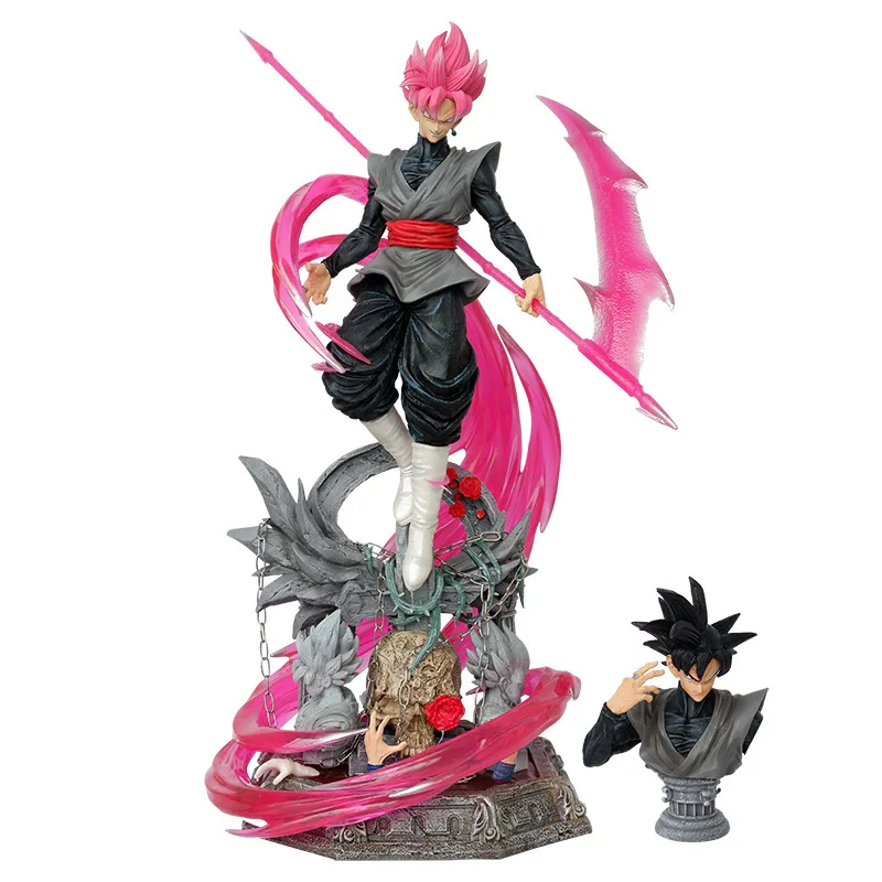 Anime Dragon Balls Double Body Illuminated Goku Resin Statues Ornaments Toys Hobbies Crafts Action Figures