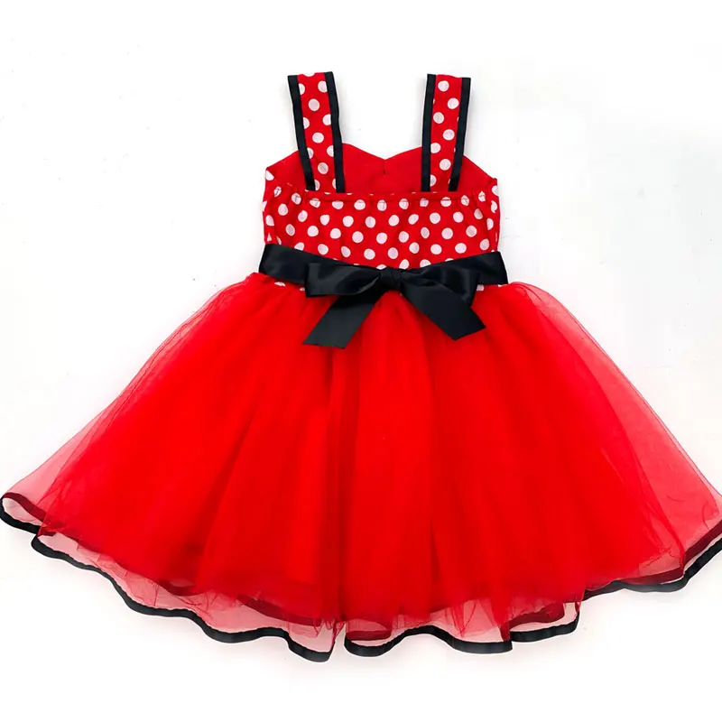 
Kids Clothes Sleeveless polka dot Princess Flower Girl Dress 